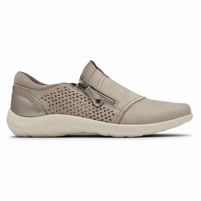 Rockport Cobb Hill Amalie Zipper Freizeitschuhe Damen Grau MQD-628413